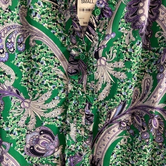 Charter club lavender fields Vibrant Paisley Blouse Small NWT - Picture 2 of 6